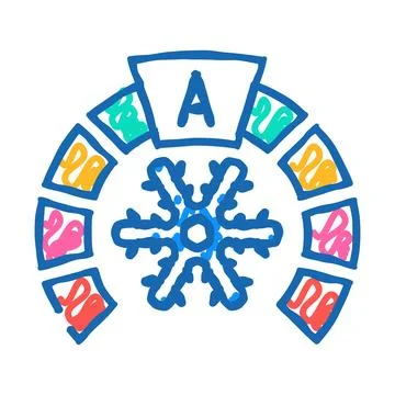 Cooling energy efficient icon doodle illustration Ilustración de archivo