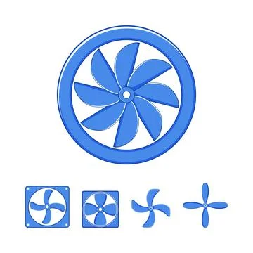 Cooling fan components providing ventilation and airflow イラスト素材