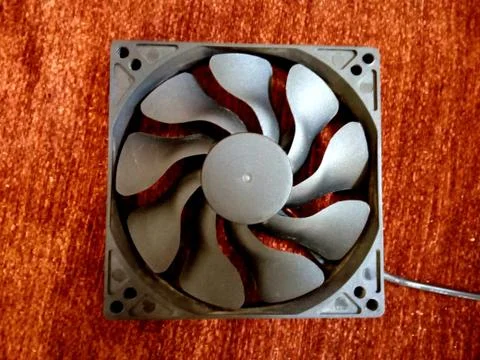 Cooling fan for cpu in red background Stock Photos