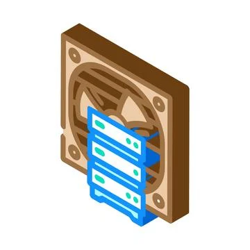 Cooling fan data center isometric icon vector illustration Stock Illustration