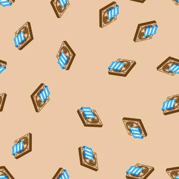 Cooling fan data center isometric icon seamless pattern Stock Illustration