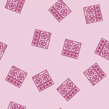 Cooling fan data center line seamless pattern Stock Illustration