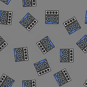 Cooling fan data center vector seamless pattern Stock Illustration