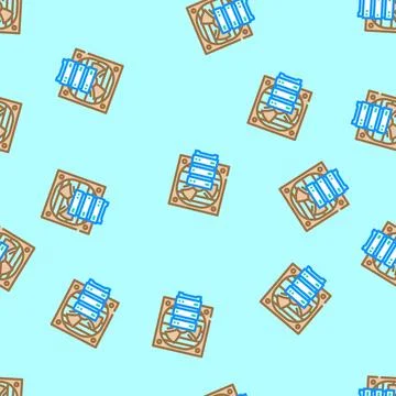 Cooling fan data center vector seamless pattern Stock Illustration