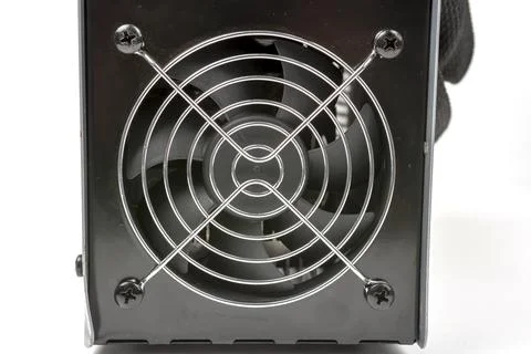 Cooling fan on the front of the electrical device Stock Photos
