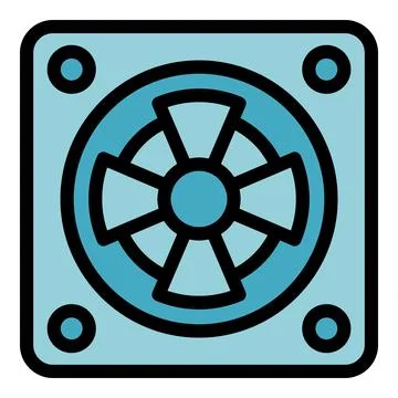 Cooling fan providing ventilation for computer hardware Stock Illustration