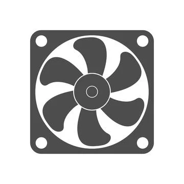 Cooling fan. Simple vector icon isolated on a white background Stock Illustration
