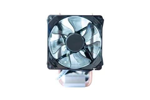 Cooling fan system of computer on white background Stock Photos