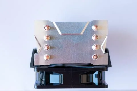 Cooling fan system of computer on white background Photos
