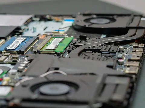 The cooling fan system element, laptop computer cooler. 写真素材