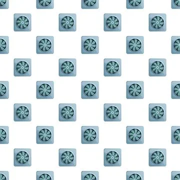Cooling fans seamless repeating pattern on white background Stock Illustration