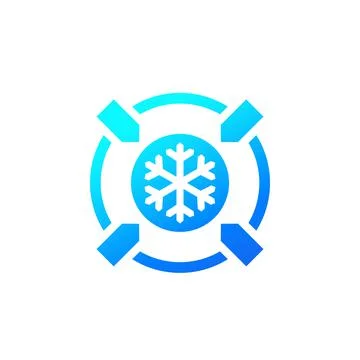 Cooling, freezing icon on white Stock Illustration