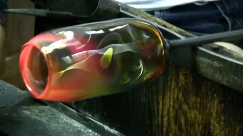 Cooling hot glass Stock Footage 12332767