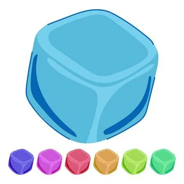 Cooling ice cubes reusable vector cartoon graphic Stock Illustration