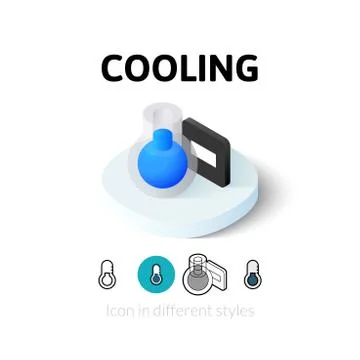 Cooling icon in different style Stock Illustration
