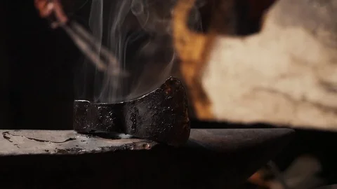 Cooling of metal in the smithy Stock Footage 105090861