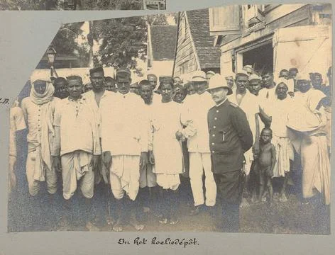 In the cooling parade. A group of contract workers from British India in t... 写真素材