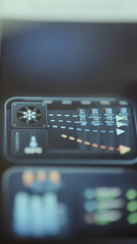 Cooling Performance Dashboard With Efficiency Gauge And Bar Chart 4K Stock Footage 341358047