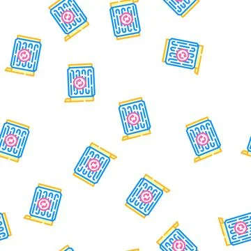 Cooling radiator car part vector seamless pattern Stock Illustration