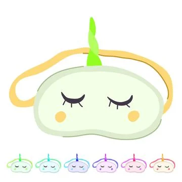 Cooling sleep mask eye vector cartoon graphic Stock Illustration
