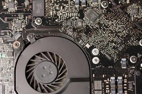 Cooling system of a circuit board Stock Photos