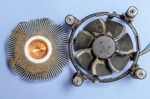 The cooling system of the computer processor is disassembled 写真素材