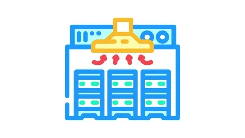 Cooling system cryptocurrency mining color icon animation Stock Footage 327261101
