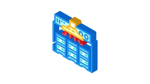 Cooling system cryptocurrency mining isometric icon animation Stock Footage 327282393
