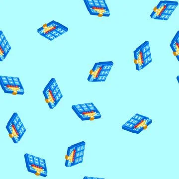 Cooling system cryptocurrency mining isometric icon seamless pattern Stock Illustration