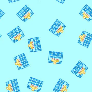 Cooling system cryptocurrency mining vector seamless pattern Stock Illustration