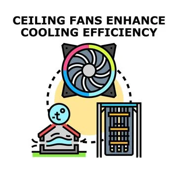 Cooling system distributing fresh air for climate control Stock Illustration