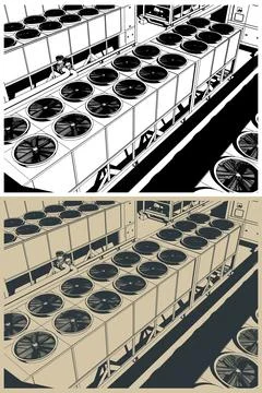 Cooling system illustrations 库存插图