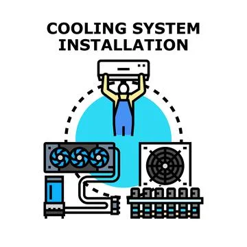 Cooling system installation providing efficient temperature management イラスト素材