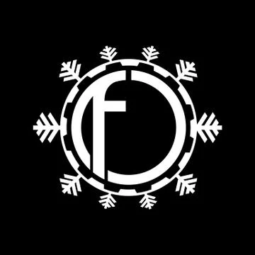 Cooling systems logo, air conditioning service icons, climate control concept Ilustração Stock