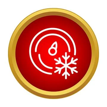 Cooling temperature gauge with snowflake icon Stock Illustration