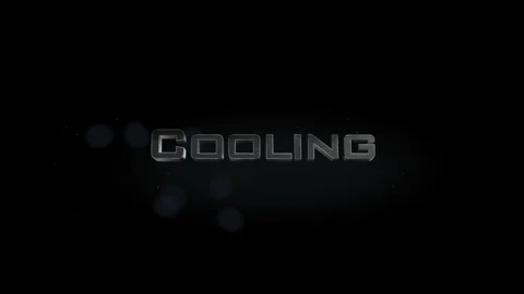 Cooling title metal text on black alpha channel background Stock Footage 296265117