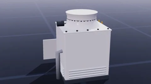 Cooling tower cell hvac plant 3d loop 3D animation seamless loop Stock Footage 341781554