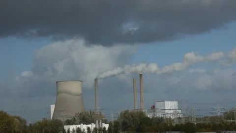 Cooling tower close up Stock Footage 164661679