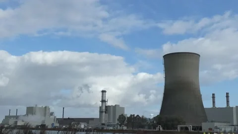 Cooling tower close up Stock Footage 164663081