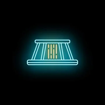 Cooling tower generating energy neon glowing icon Stock Illustration