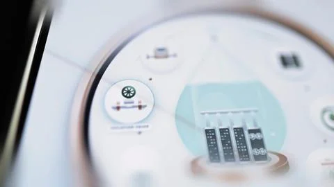 Cooling tower icon beside server controls Stock Photos
