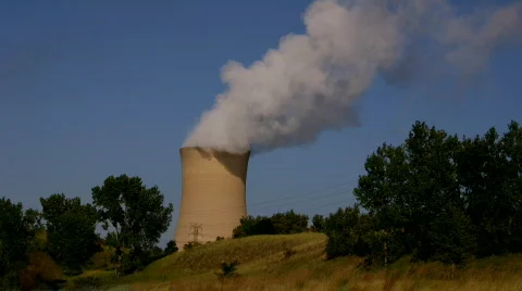 Cooling Tower Time Lapse Stock Footage 568045