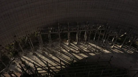 Cooling towers for cooling units 5 and 6 of the Chernobyl 動画素材 128247454