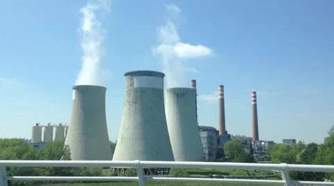 Cooling towers Stock Footage