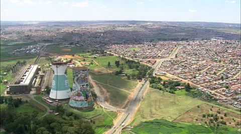 Cooling Towers In Soweto Stock Footage 65434450