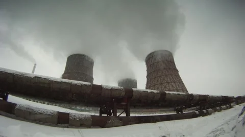 Cooling towers timelapse 1 Stock Footage 1019648