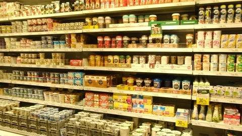 COOP Cold Section And Dairy Stock Footage 200925169