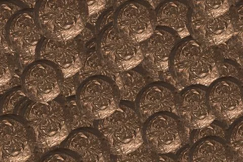 Cooper Foil Plaque Seamless Pattern, 3D Illustration Background Stock Illustration