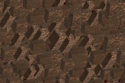 Cooper Foil Tiles Seamless Pattern, 3D Illustration Background Stock-Illustration