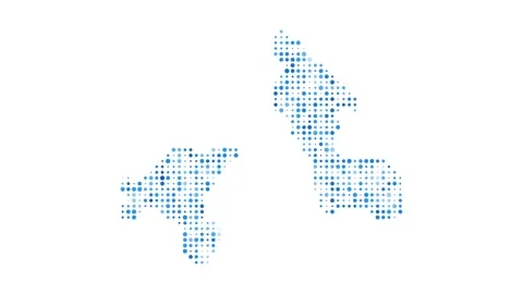 Cooper Island dotted digital map. Map of Cooper Island with pulsating colored... Stock Footage 231079913